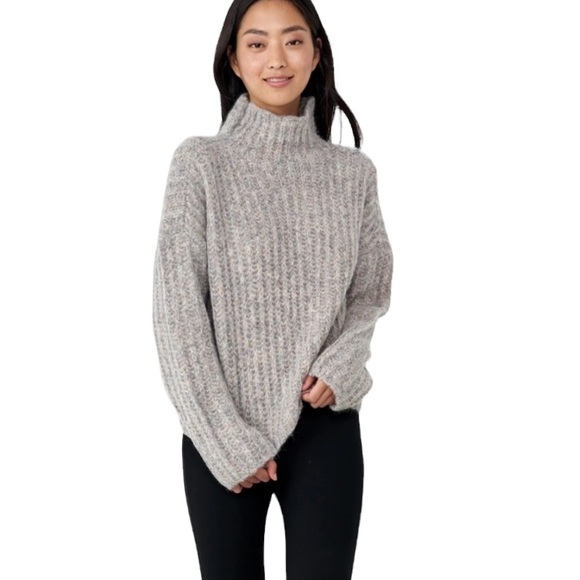la ligne Sweaters - La Ligne Sweater Wool Alpaca Funnel Neck Gray M NWT